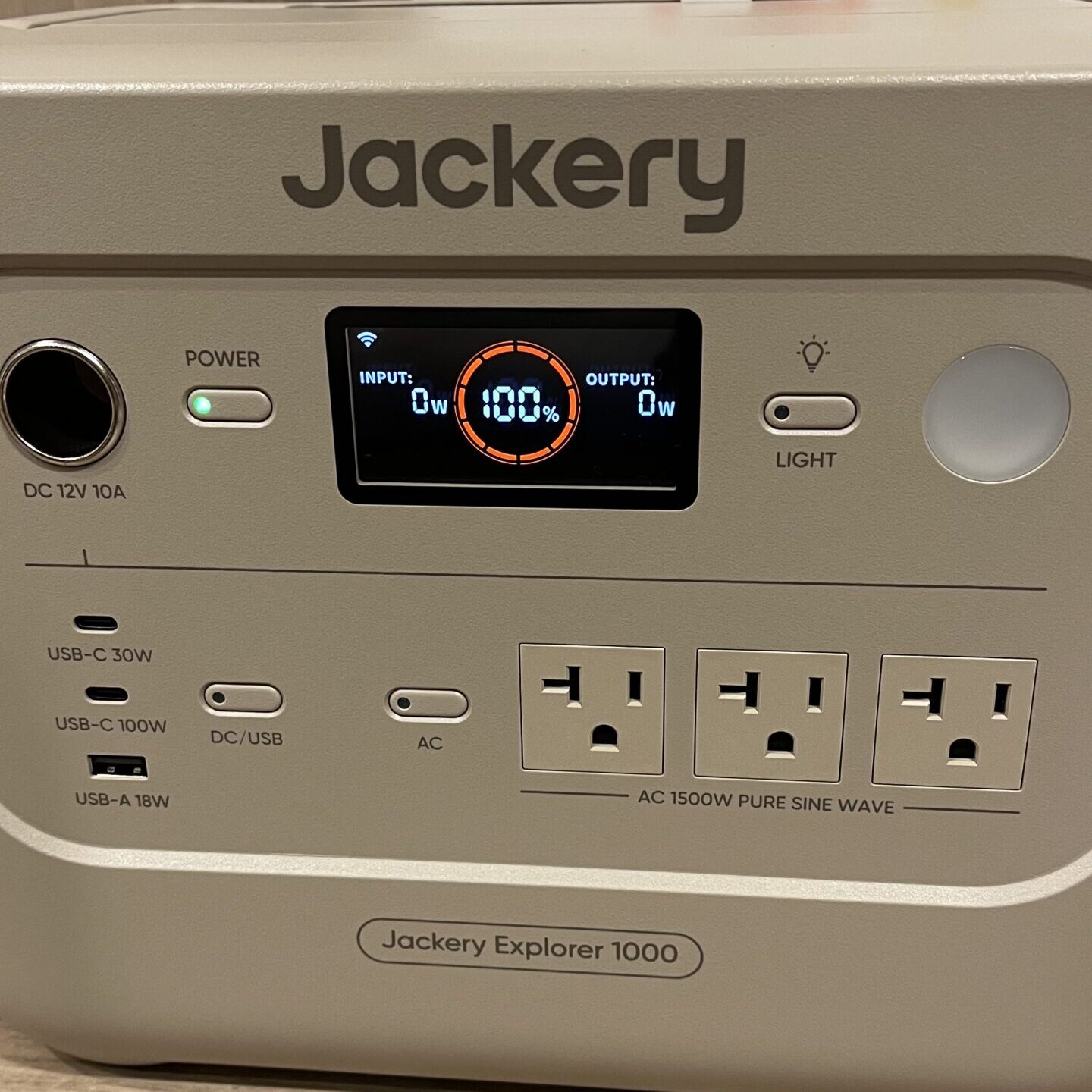 Jackreyのポータブル電源を満充電にした時