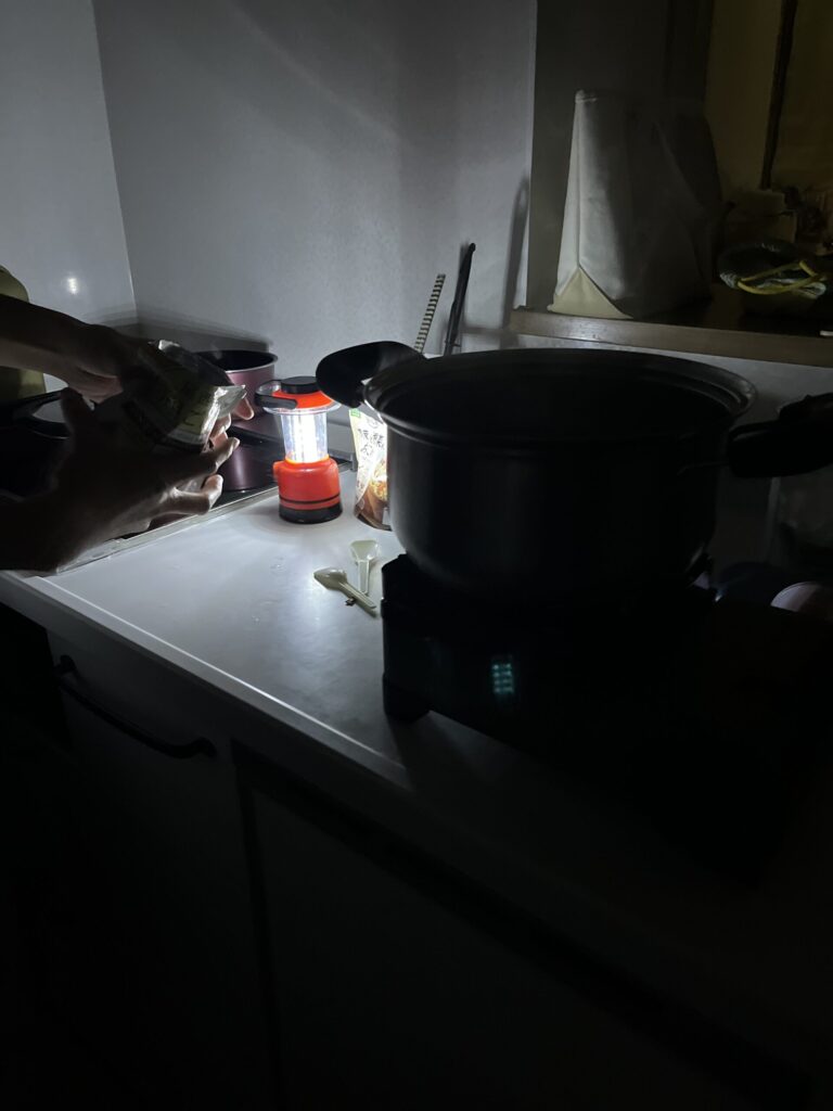 18時ごろの停電の様子