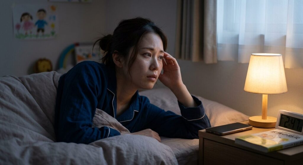 不安で夜眠れないママ