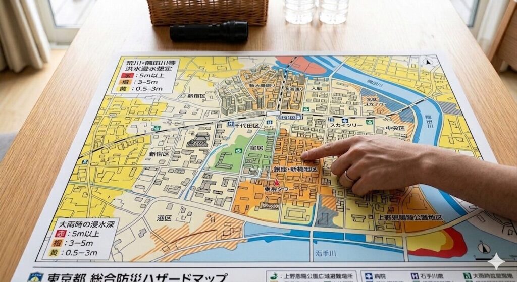東京のハザードマップ