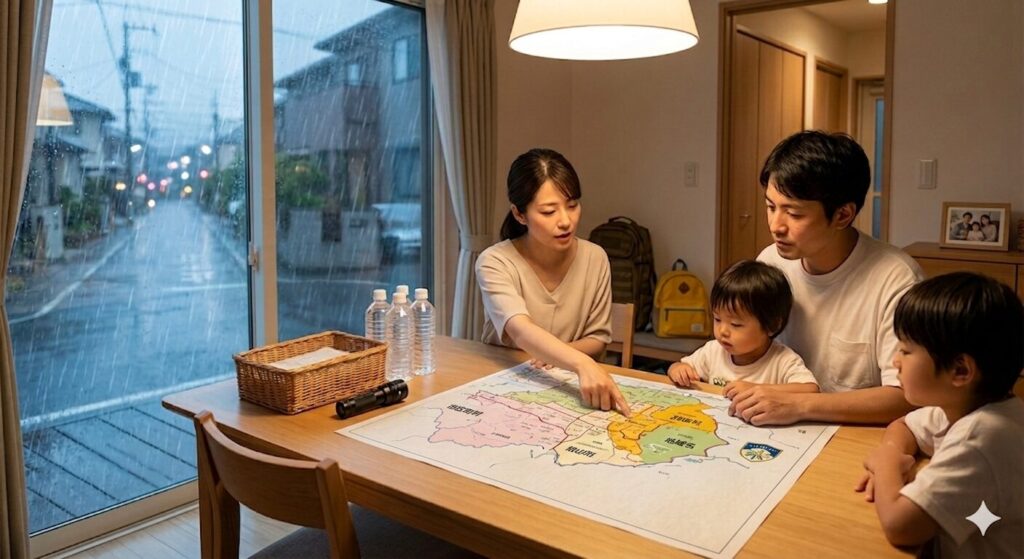 家族でハザードマップを確認する