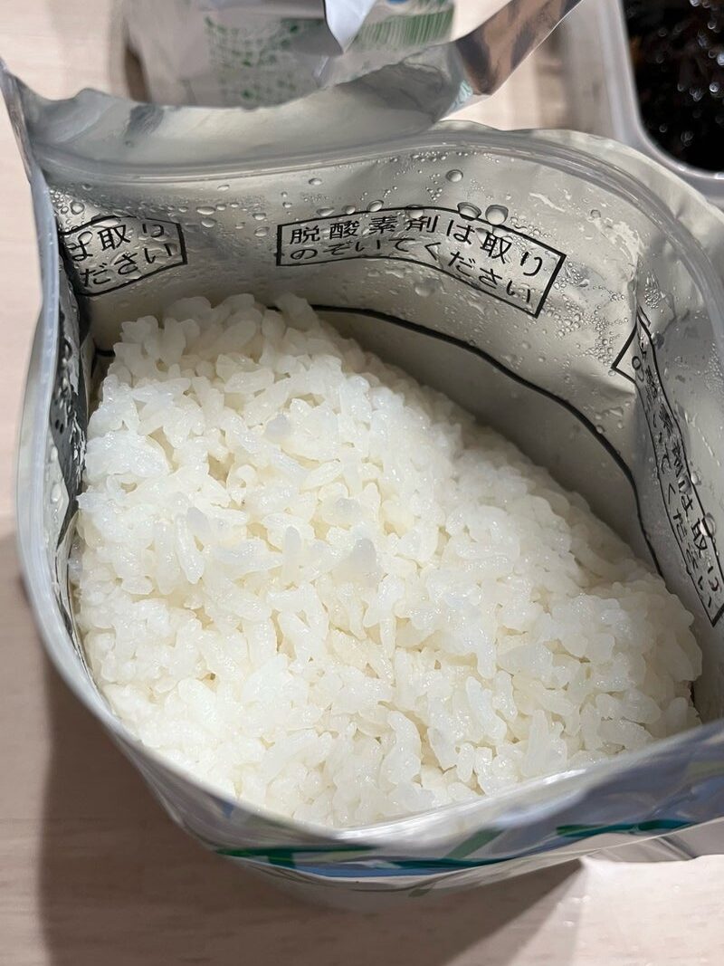 レスキューライスの白米のできあがり